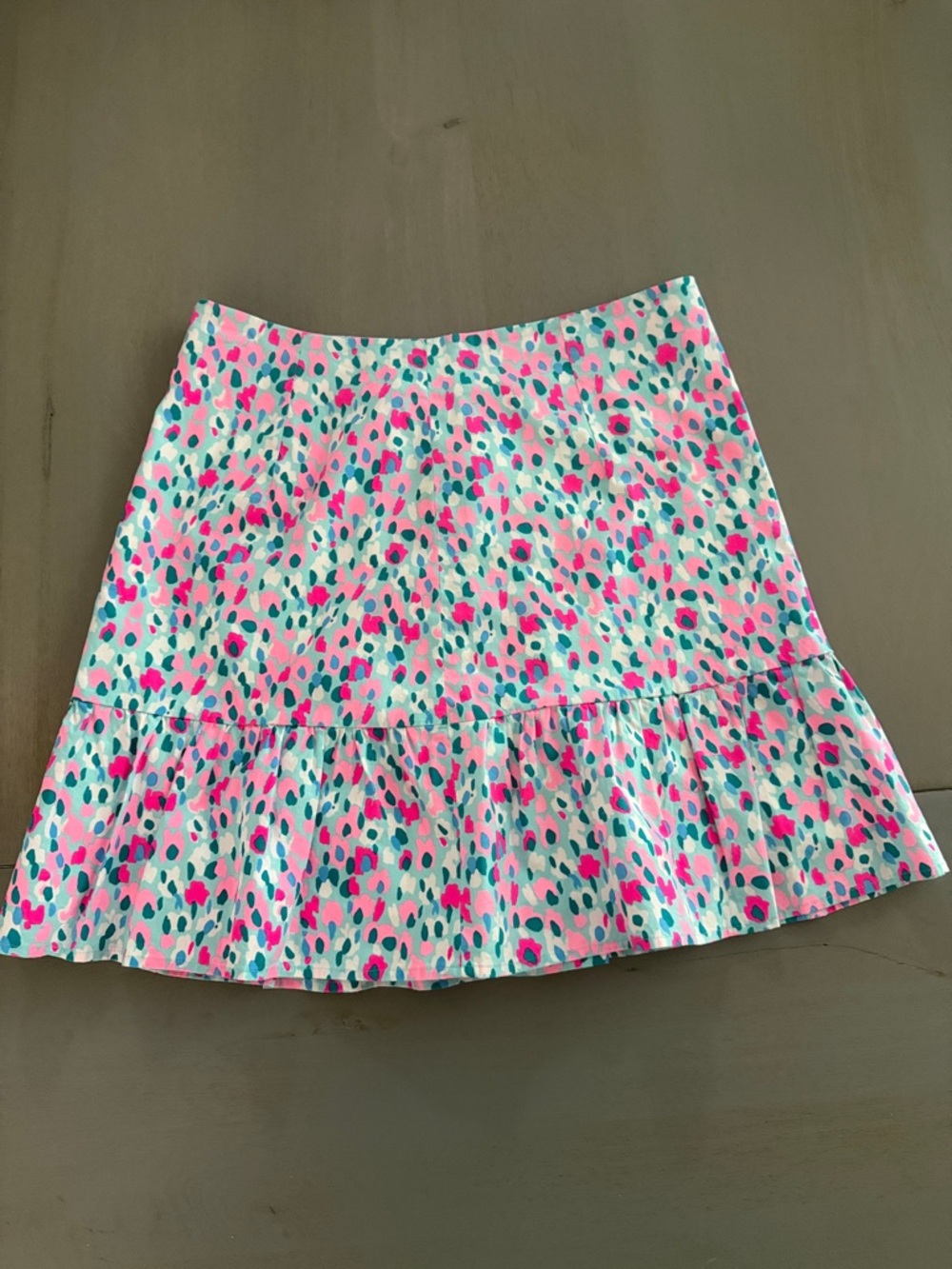 Lilly Pulitzer Pink, Teal & Navy Abstract Print A-Line Skirt